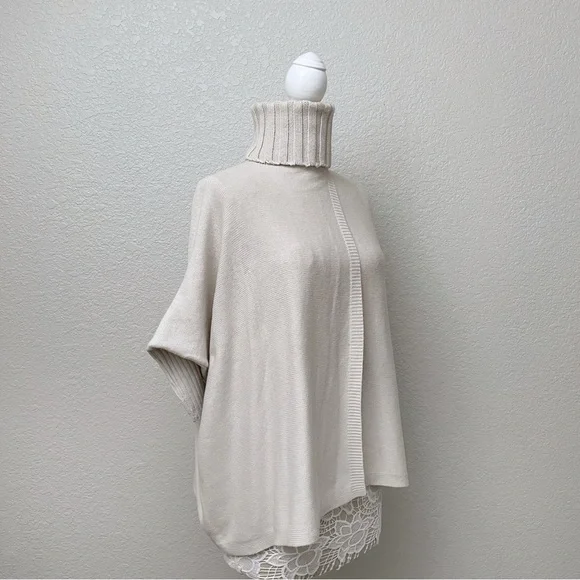 Diane Von Furstenberg Ahiga Turtleneck Poncho Sweater